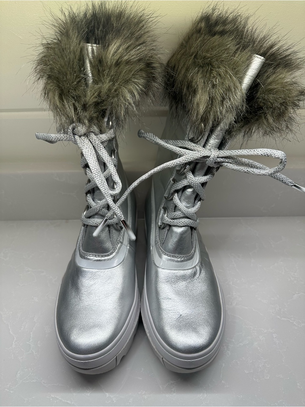 SOREL Women's Joan of Arctic Next Waterproof Boots Silver Metallic Size 7 Sample - Picture 3 of 15
